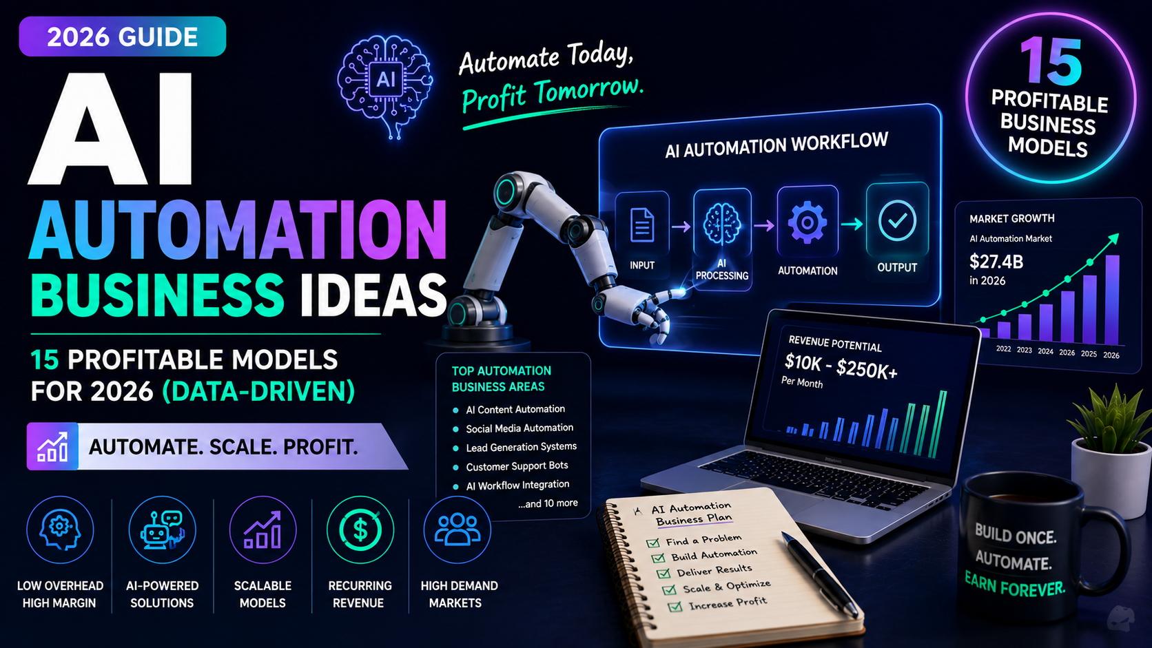 AI Automation Business Ideas 2026: 15 Profitable Models